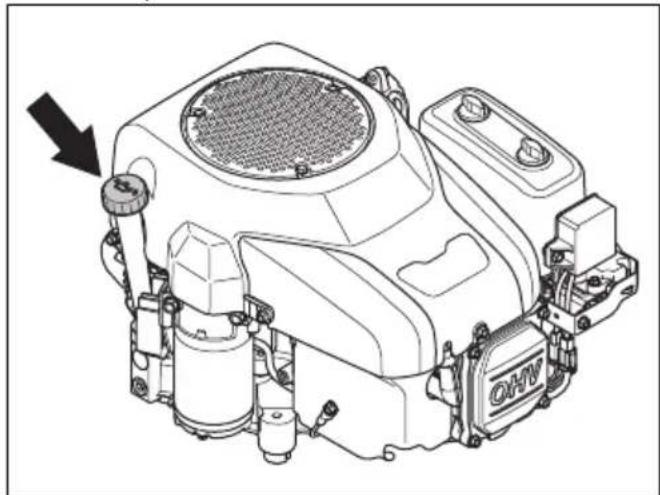 HUSQVARNA TS 114 - Het motoroliepeil controleren - 1