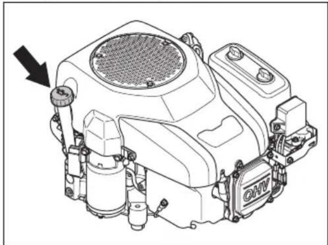 HUSQVARNA TS 114 - Preverjanje nivoja motornega olja - 1