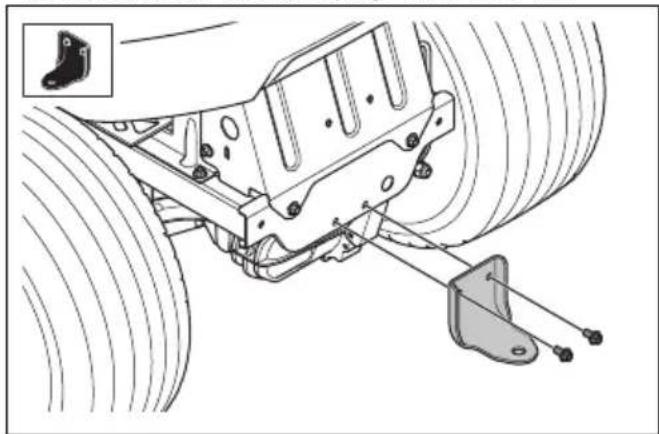 HUSQVARNA TS 114 - Pour installer la barre de remorquage - 1