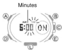 CASIO GShock GSTB300 - - Création d'une alarme programme - 4
