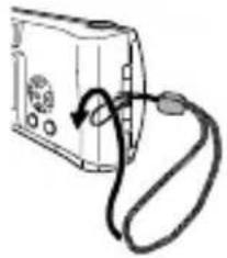OLYMPUS Camedia D230 - ANBRINGEN DER HANDSCHLAUFE - 1