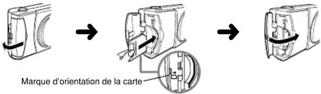 OLYMPUS Camedia D230 - INSERTION D'UNE CARTE SMARTMEDIA - 1