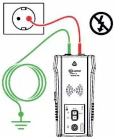 Beha-Amprobe AT8020EUR - Sådan tilkobler du senderens testkabler - 1