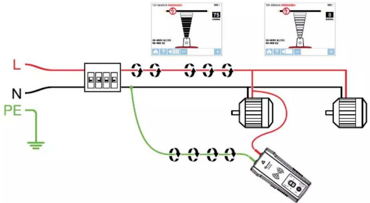 Beha-Amprobe AT8020EUR - Connecting transmitter test leads - 2