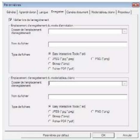 EPSON EB436wi - Onglet Enregister - 1