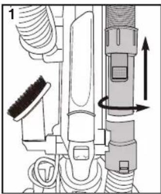 EUREKA FloorRover Dash NEU526C - Utiliser les accessoires avec le manche comme tube de rallonge - 1
