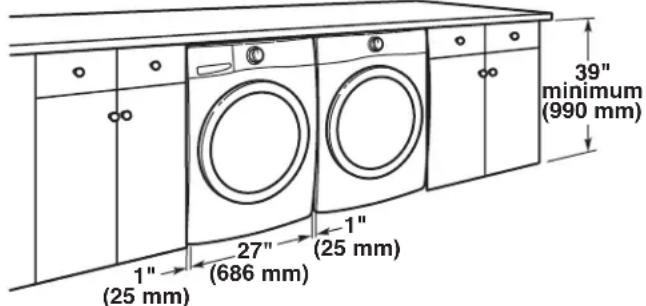 WHIRLPOOL YWED6605MC - Custom under-counter installation: - 1