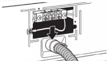 WHIRLPOOL YWED6605MC - Fixer le cable à raccordement direct au serre-câbles - 1