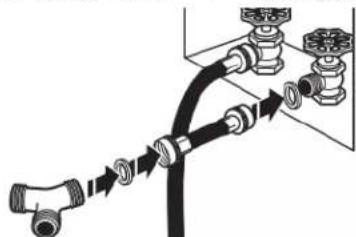 WHIRLPOOL YWED6605MC - Attach short hose and "Y" connector - 1