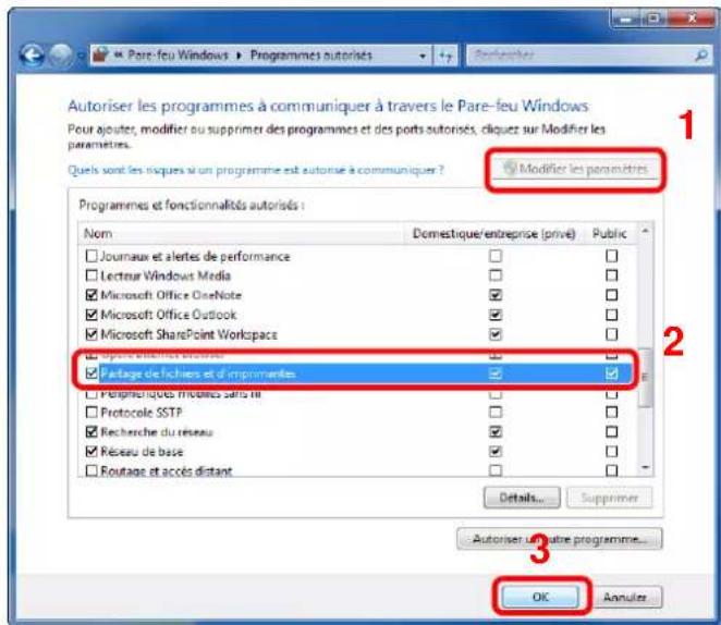 KYOCERA TASKalfa 9002i - Cocher la case [Partage de fichiers et d'imprimantes]. - 1