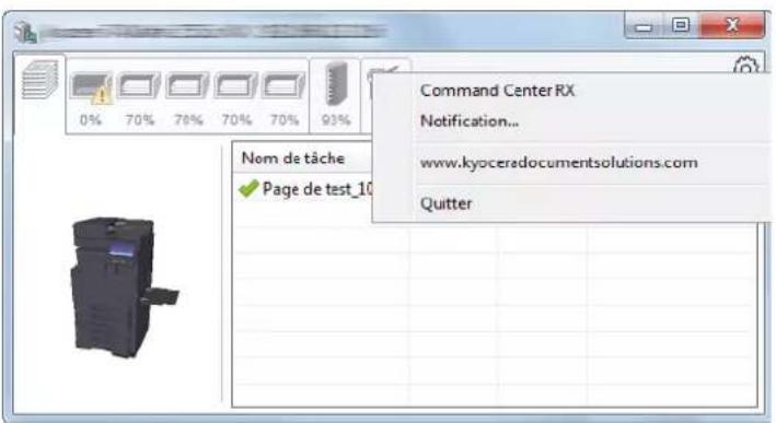 KYOCERA TASKalfa 9002i - Menu contextuel de Status Monitor - 1