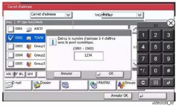 KYOCERA TASKalfa 9002i - Exemple: Recherche d'un numero d'adresse - 3