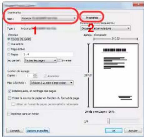 KYOCERA TASKalfa 9002i - Sélectionner le format de papier et le type de papier au format non standard. - 1