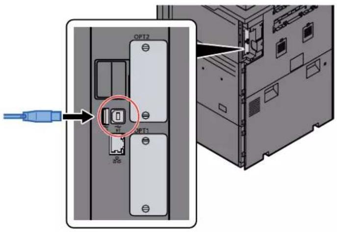 KYOCERA TASKalfa 9002i - Raccorder le cable à la machine. - 2