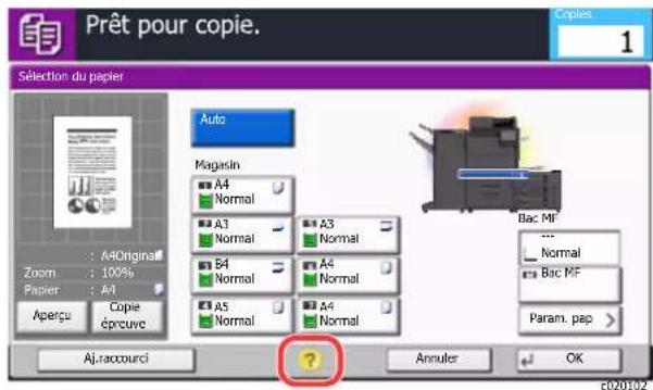 KYOCERA TASKalfa 9002i - Sélectionner [Aide] sur le panneau. - 1