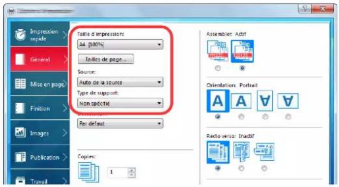 KYOCERA TASKalfa 9002i - Sélectionner le format de papier et le type de papier au format non standard. - 2
