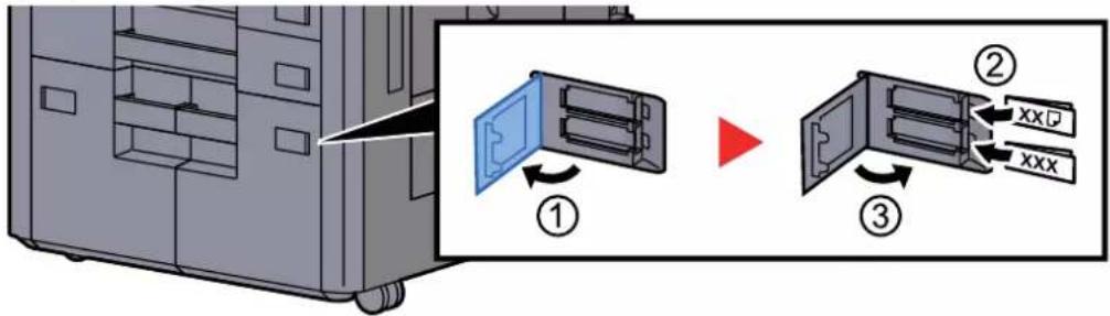 KYOCERA TASKalfa 9002i - Pour les magasins 3 et 4, insérer une feuille du format et type de papier requis, comme indiqué sur l'illustration. - 1
