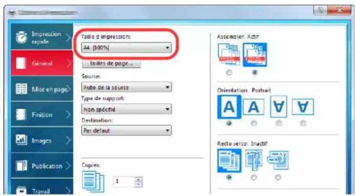KYOCERA TASKalfa 9002i - Configurer le format de papier d'impression. - 1
