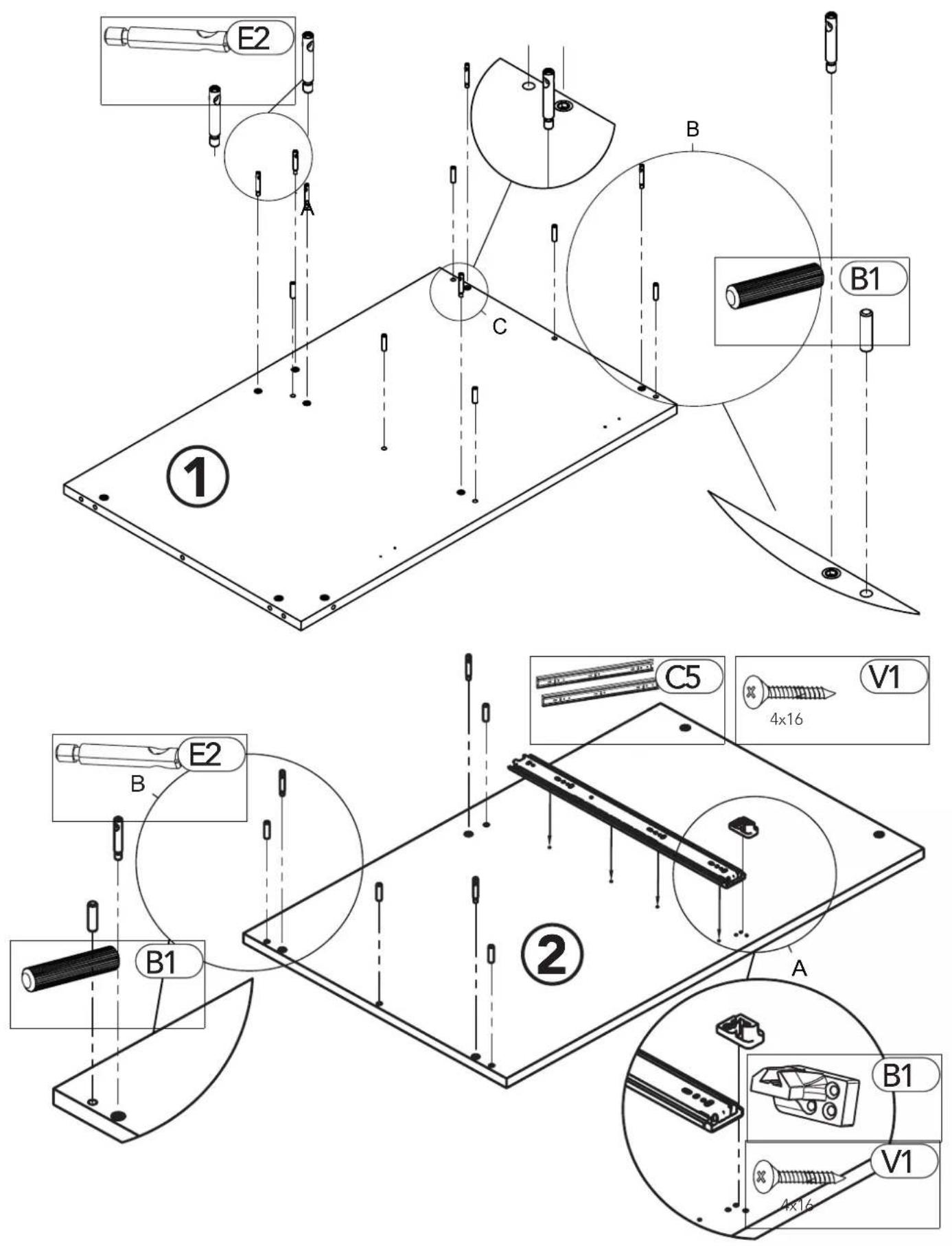 BRANDY BEST TRIO120 - 1) Montage du meuble / Furniture assembly - 1