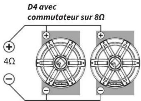 Rockford Fosgate M2D410SB - Options de cablage en parallele de woofer - 1
