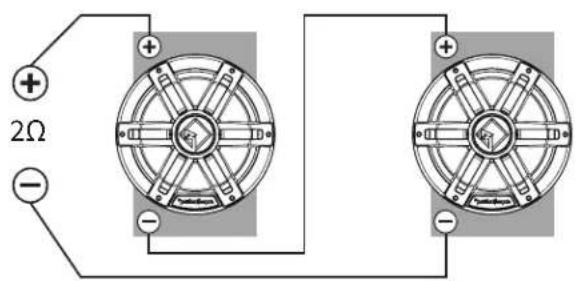 Rockford Fosgate M2D410SB - Options de cablage en série de woofer - 2