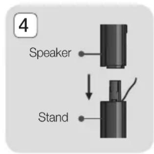 SAMSUNG HTJ4550K - Installing the Speakers on the Tallboy Stand - 4