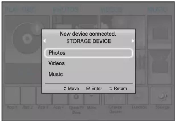 SAMSUNG HTJ4550K - Method 1: If you connect a USB device while the product is turned on - 1