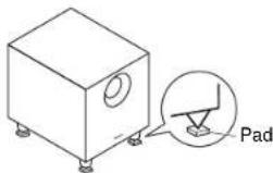 ONKYO HTR391 - Using the Floor Pads for Subwoofer - 1