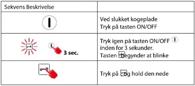 FALMEC Induction Hob 58 cm - PROCEDURE TIL SKIFT AF EFFEKT - 2