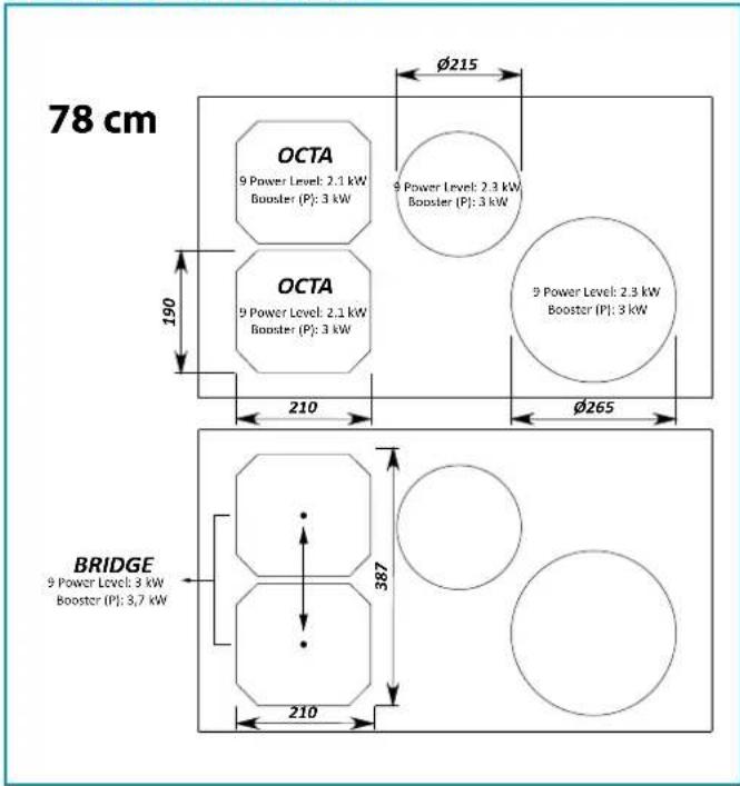 FALMEC Induction Hob 58 cm - PLAN INDUCTION 78 - 1