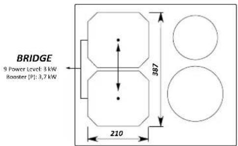 BRIDGE 9 Power Level: 3 kW Booster [P]: 3.7 kW 387 210