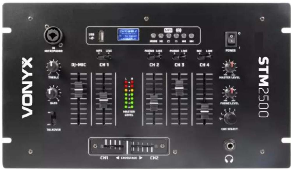Vonyx STM2500 - STM2500 Mixer 5 Channel, USB/MP3/BT - 1