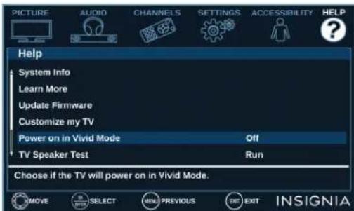 INSIGNIA NS32D310NA21 - Réglage du mode image pour la mise en marche - 1