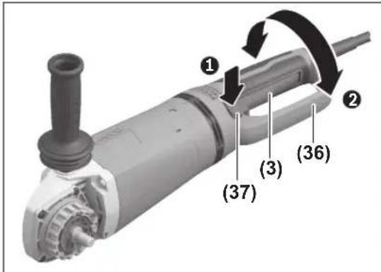 BOSCH GWS 27230 JR Professional - Pohikäepideme keeramine - 1