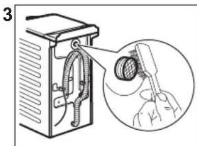 ELECTROLUX WAGL4T500 - Nettoyage du tuyau d'arrivée d'eau et du filtre de la vanne - 3