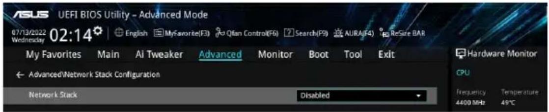 ASUS PRIME B650MA - Network Stack Configuration (Configuration de pile réseau) - 1