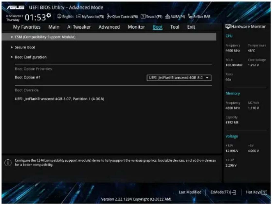 ASUS PRIME B650MA - Menu Boot (Démarrage) - 1