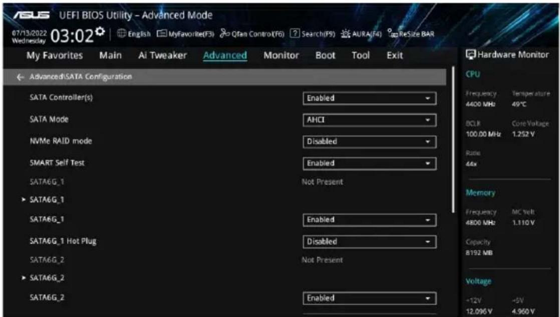 ASUS PRIME B650MA - SATA Configuration (Configuration SATA) - 2