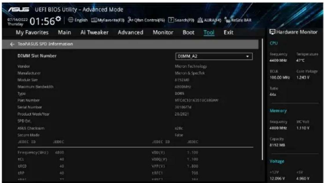 ASUS PRIME B650MA - ASUS SPD Information (Informations SPD ASUS) - 1