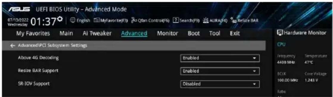 ASUS PRIME B650MA - PCI Subsystem Settings (Paramétres de sous-système PCI) - 1
