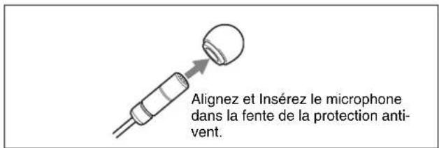 SONY URXP41D - Fixation de la protection anti-vent au microphone - 1