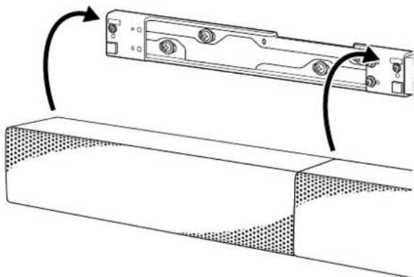SONY SLS1A - Agganciare la staffa dello speaker sulle viti a spalla che sono state fissate alla staffa per montaggio a parete. - 1