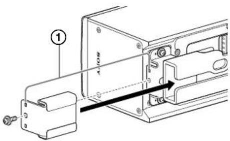 SONY SLS1A - Fixez le dispositif antidétachement à l'une ou l'autre des extrémités du support de fixation murale. - 1