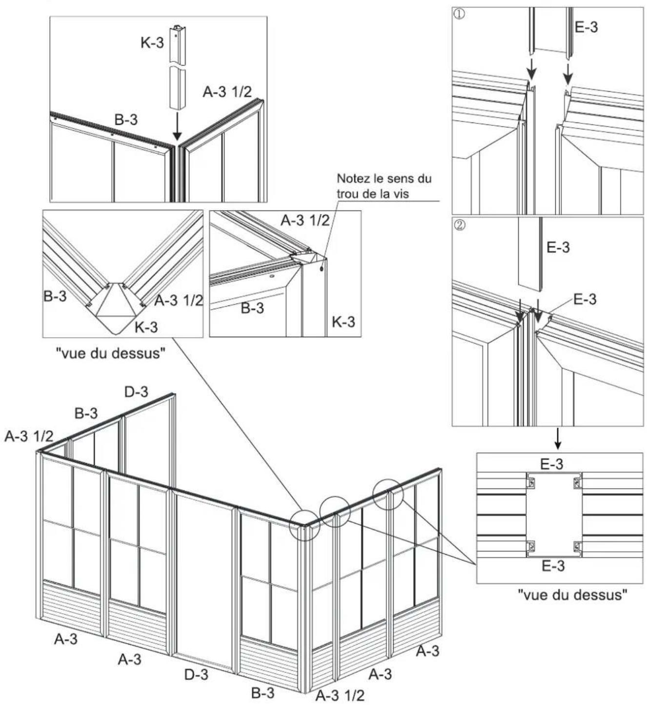 Gazebo Penguin W161012 - REMARQUE: - 2