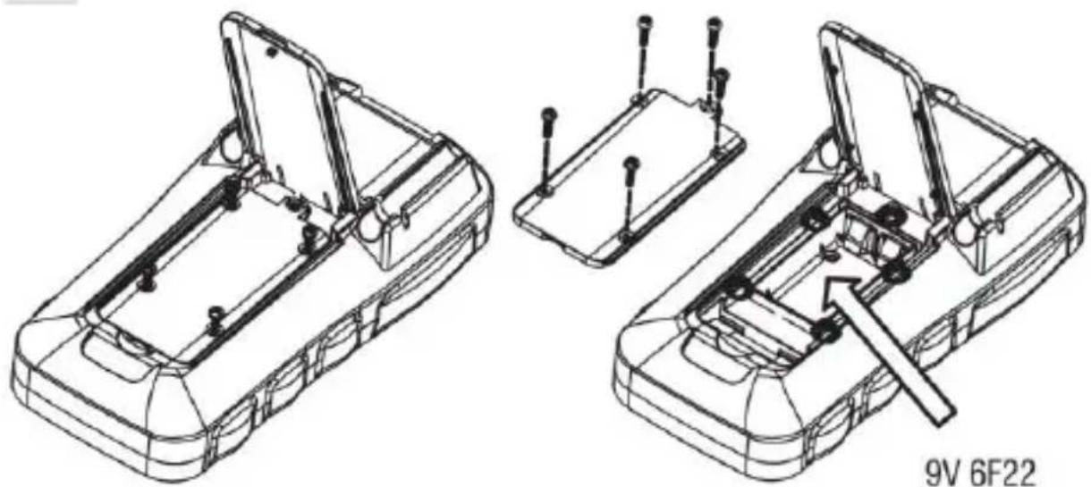 Testboy TB 318 - Sostituzione della batteria - 2