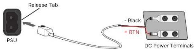 Release Tab PSU - Black + RTN DC Power Terminals