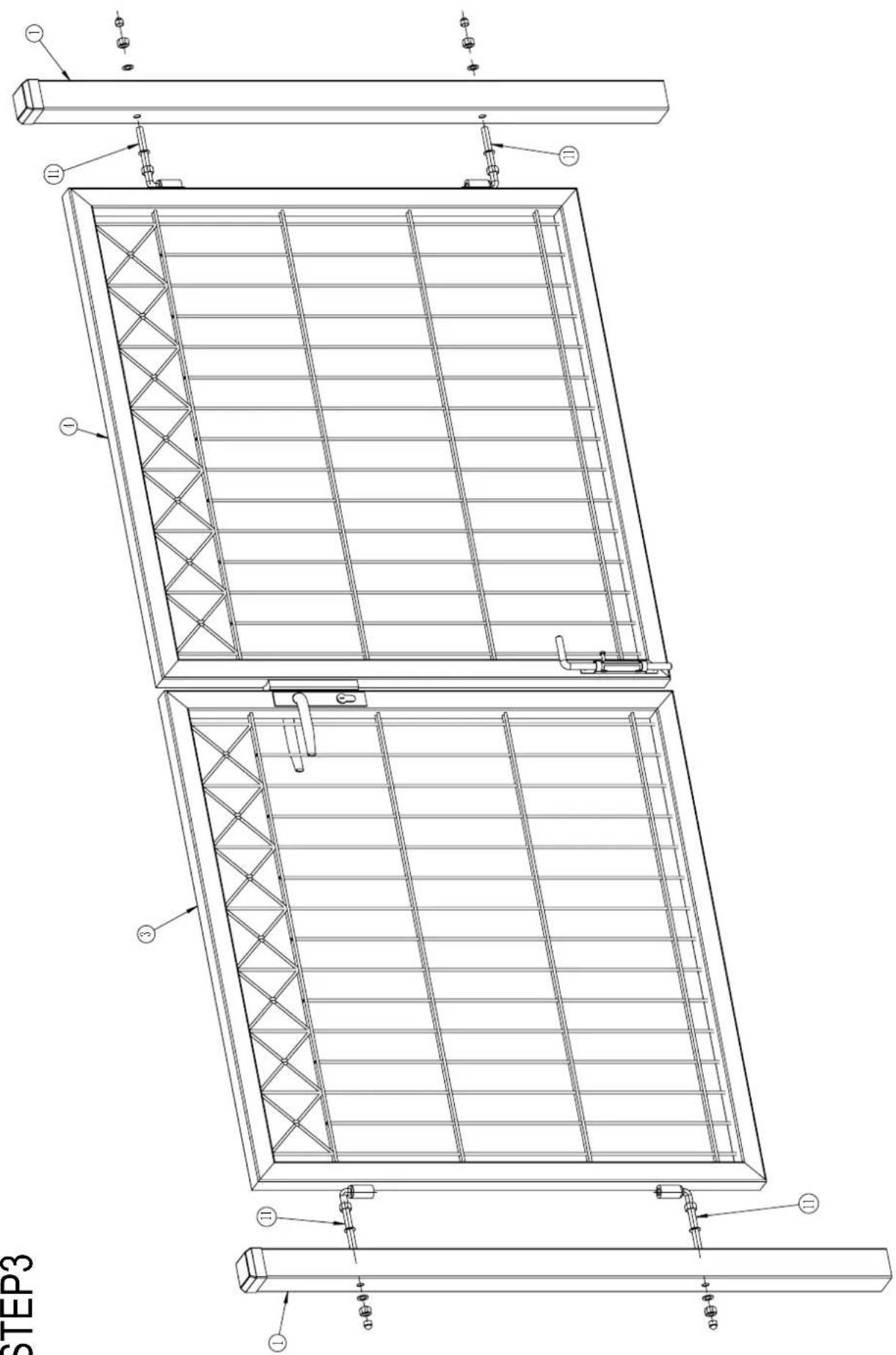 Hortus 111413 - Double gate panel fence X - Dobbelt läge panelhegn X Dubbel grind panelstängsel X - Kaksoisportti elementtiaita X - 16