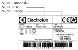 ELECTROLUX EAF5CG - KUJDESI DHE SHERBIMIPER KLIENTIN - 1