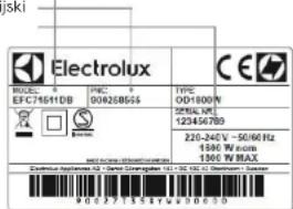 ELECTROLUX EAF5CG - SLUZBA ZAKORISNIKE I SERVIS - 1
