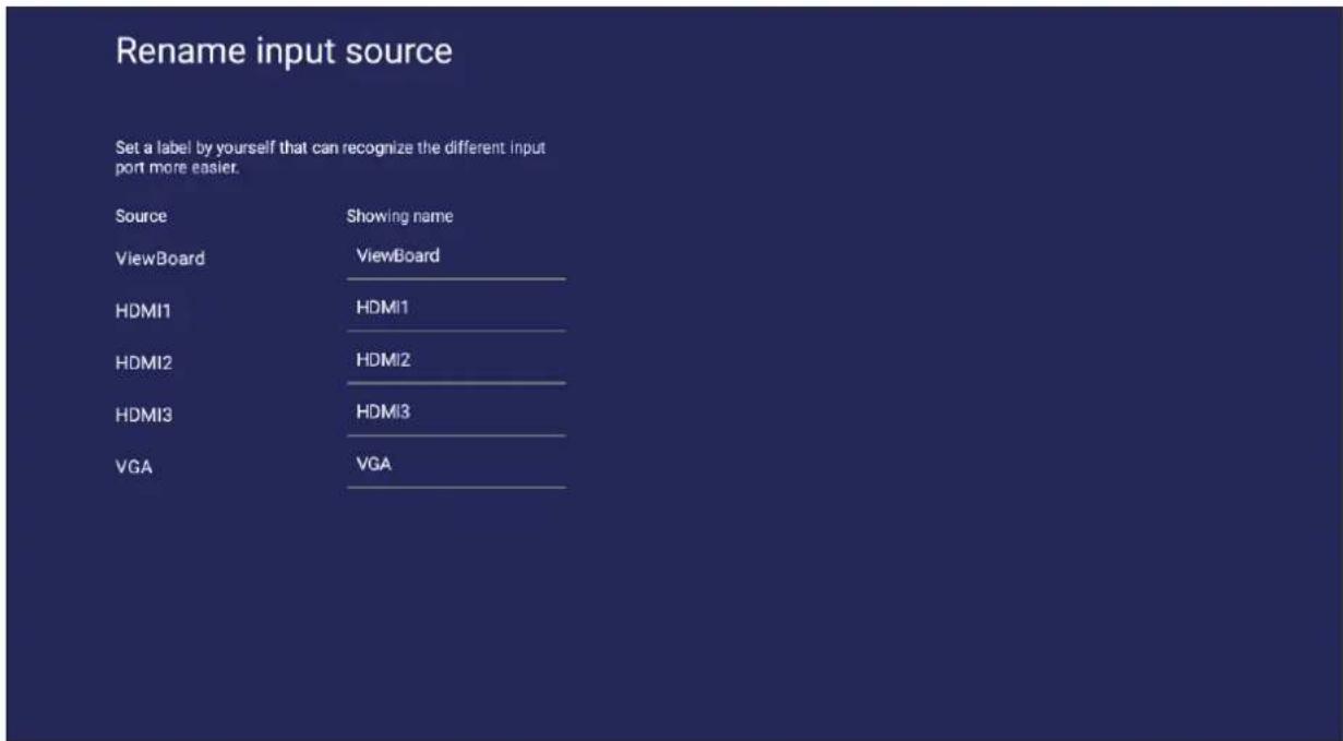 VIEWSONIC 75505 - Rename Input Source (Renommer la source d'entrée) - 1